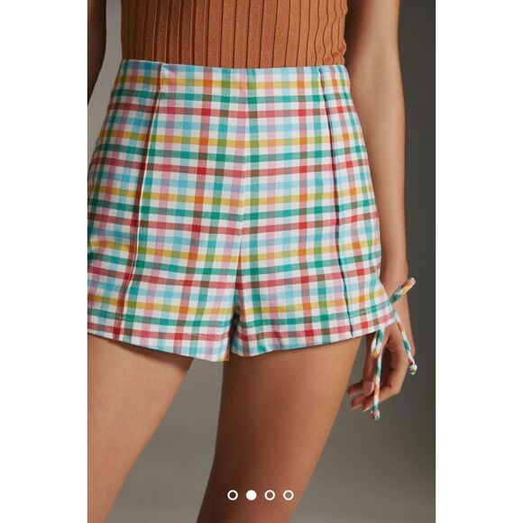 Anthropologie x Maeve Gingham Micro Mini Shorts Size 12 new - Picture 3 of 11